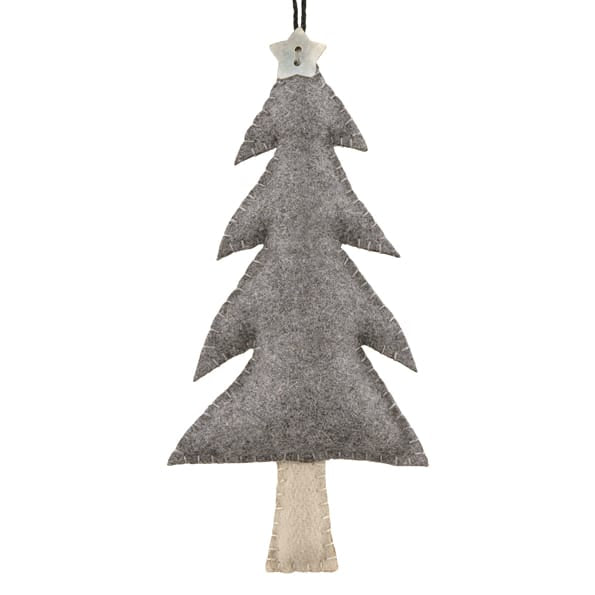 East of India Large Grey Felt Hanging Christmas Tree Christmas Decoration East of India Large Felt Hanging Christmas Tree Decoration - Grey