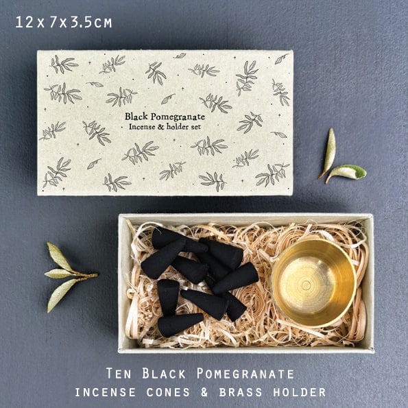 East of India Large Matchbox Cone Set - Black Pomegranate incense East of India Large Matchbox Cone Set - Black Pomegranate