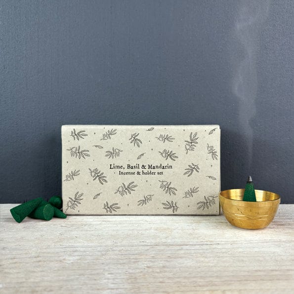 East of India Large Matchbox Cone Set - Lime, Basil & Mandarin incense East of India Large Matchbox Cone Set - Lime, Basil & Mandarin