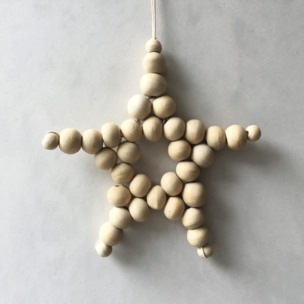 East of India Large Natural Beaded Star Hanging Decoration Hanging Decoration East of India Natural Beaded Star Hanging Decoration - Large