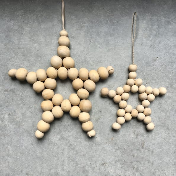 East of India Large Natural Beaded Star Hanging Decoration Hanging Decoration East of India Natural Beaded Star Hanging Decoration - Large