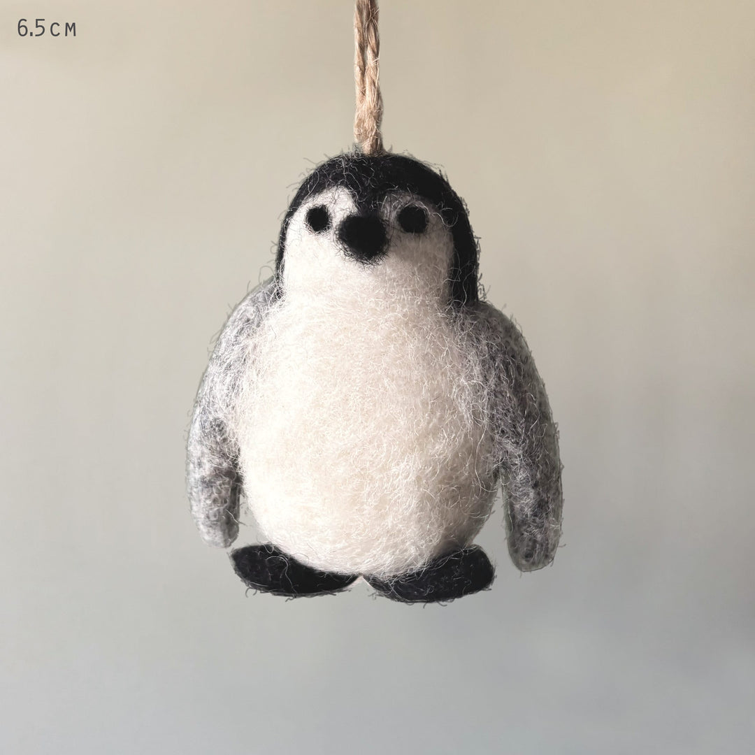 East of India Large Needle Felted Penguin Hanging Decoration Hanging Decoration East of India Needle Felted Hanging Decoration - Large Penguin