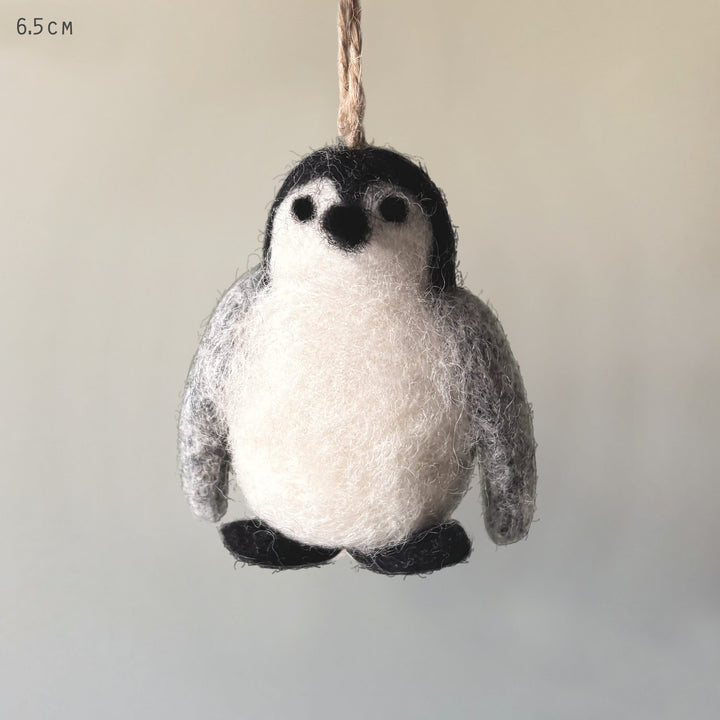 East of India Large Needle Felted Penguin Hanging Decoration Hanging Decoration East of India Needle Felted Hanging Decoration - Large Penguin