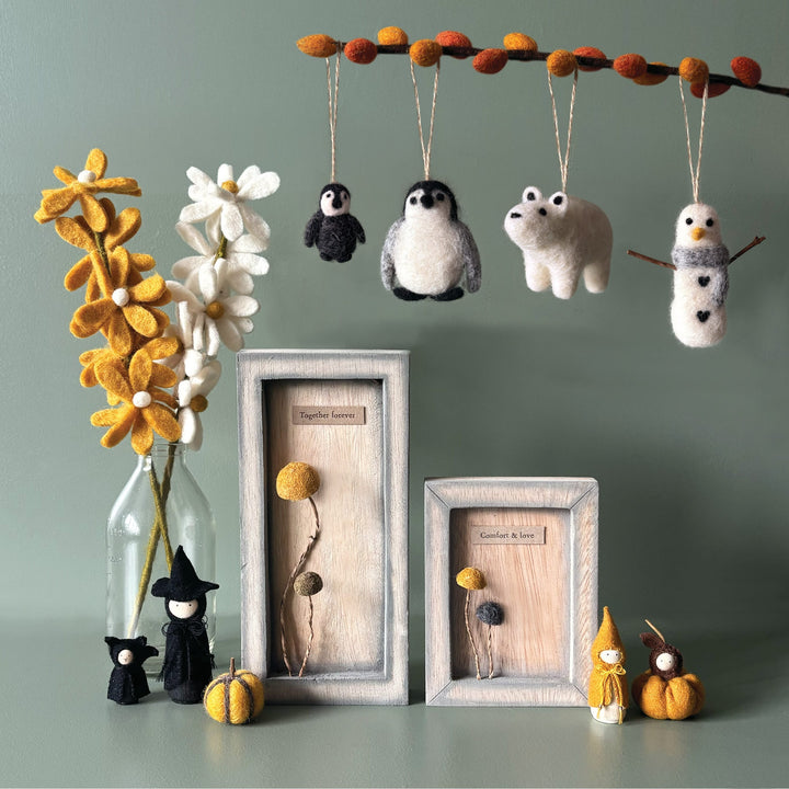 East of India Large Needle Felted Penguin Hanging Decoration Hanging Decoration East of India Needle Felted Hanging Decoration - Large Penguin