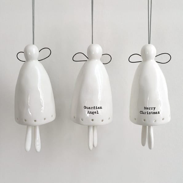 East of India Large Porcelain Angel Bell Christmas Decoration Christmas Decoration East of India Porcelain Angel Bell Christmas Decoration - Large