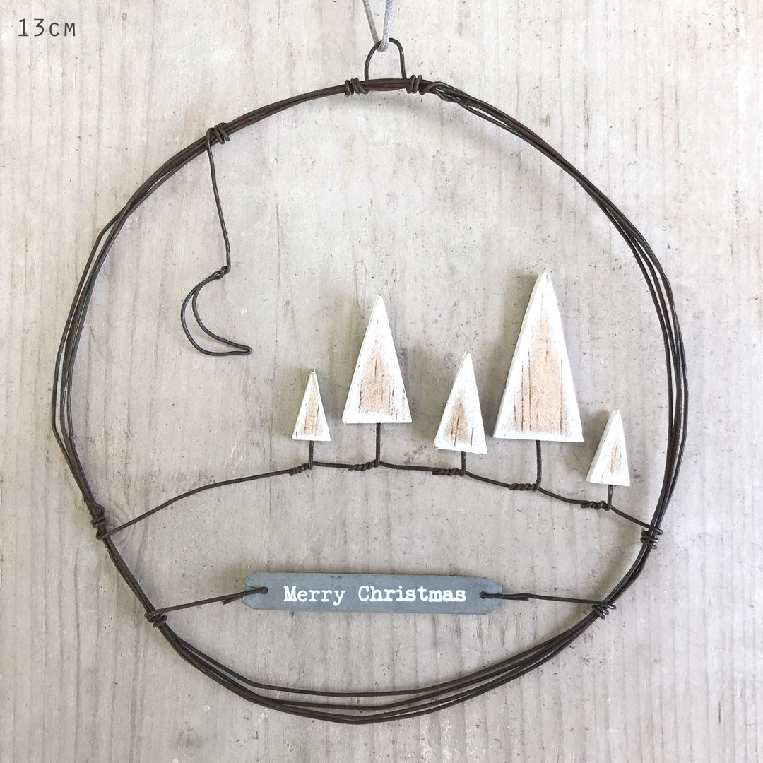 East of India Large Rusty Wire Wreath | Christmas Trees Wreath East of India Large Rusty Wire Wreath Christmas Decoration - Christmas Trees