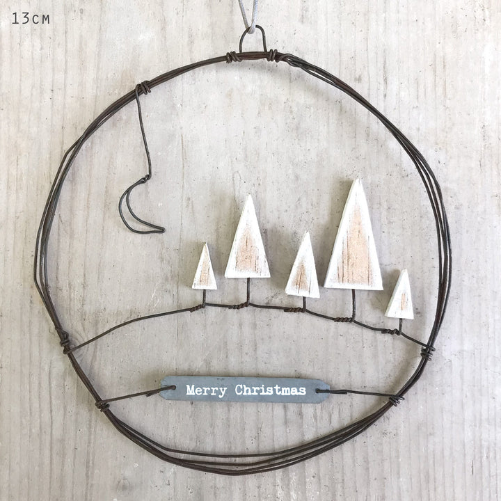 East of India Large Rusty Wire Wreath | Christmas Trees Wreath East of India Large Rusty Wire Wreath Christmas Decoration - Christmas Trees