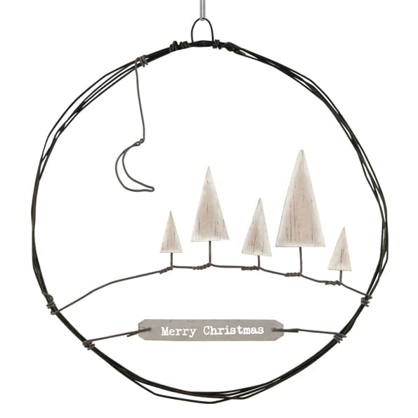 East of India Large Rusty Wire Wreath | Christmas Trees Wreath East of India Large Rusty Wire Wreath Christmas Decoration - Christmas Trees