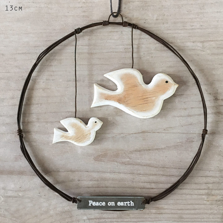 East of India Large Rusty Wire Wreath | Dove Wreath East of India Large Rusty Wire Wreath - Dove
