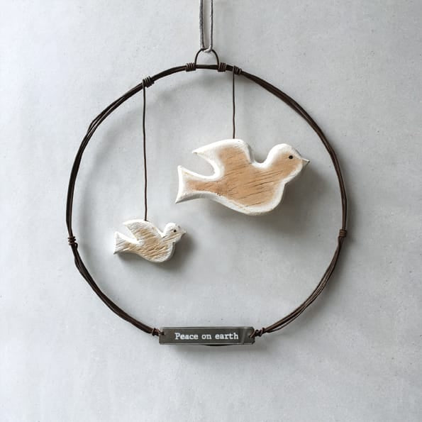 East of India Large Rusty Wire Wreath | Dove Wreath East of India Large Rusty Wire Wreath - Dove