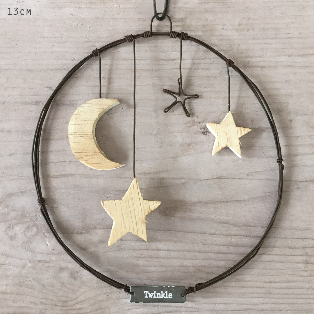 East of India Large Rusty Wire Wreath | Stars Wreath East of India Large Rusty Wire Wreath Christmas Decoration - Stars