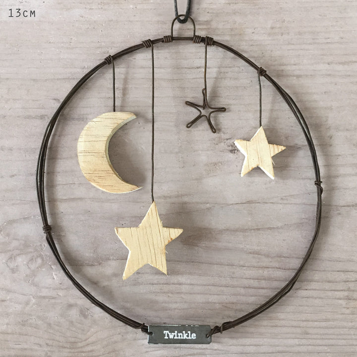 East of India Large Rusty Wire Wreath | Stars Wreath East of India Large Rusty Wire Wreath Christmas Decoration - Stars