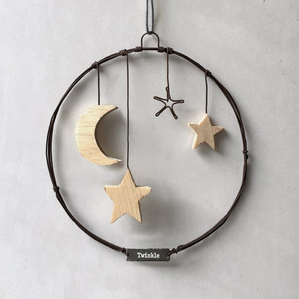 East of India Large Rusty Wire Wreath | Stars Wreath East of India Large Rusty Wire Wreath Christmas Decoration - Stars