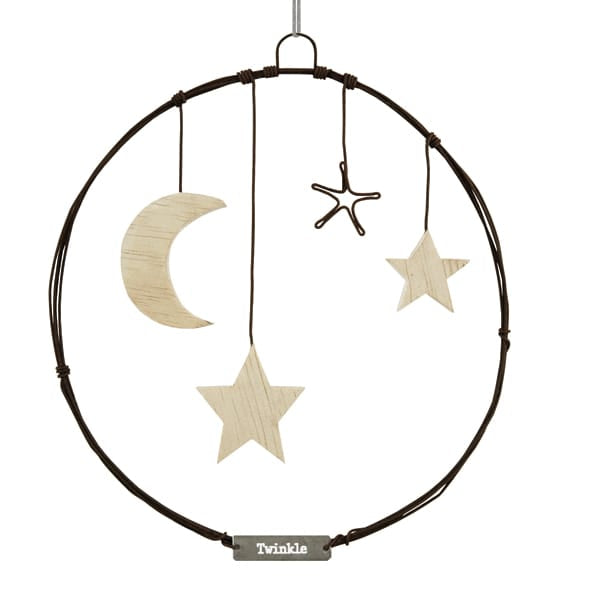 East of India Large Rusty Wire Wreath | Stars Wreath East of India Large Rusty Wire Wreath Christmas Decoration - Stars