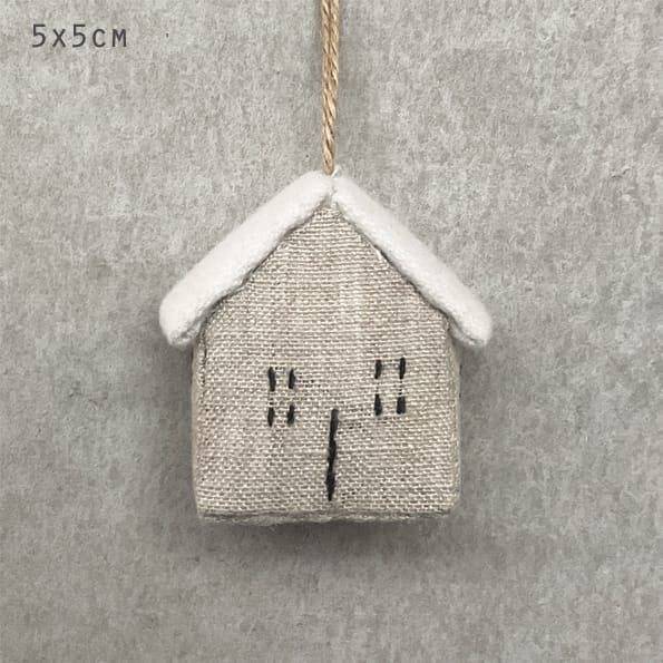 East of India Linen Hanging House With Cream Roof Hanging Decoration East of India Linen Hanging House Decoration - Cream Roof