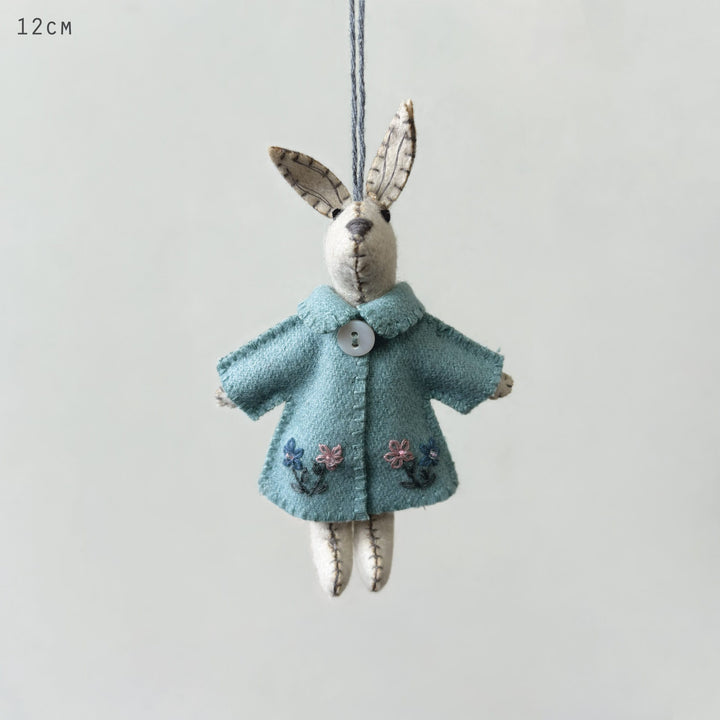 East of India Little Rabbit in a Blue Jacket Easter Decoration Easter Decoration East of India Little Rabbit Easter Decoration - Blue Jacket