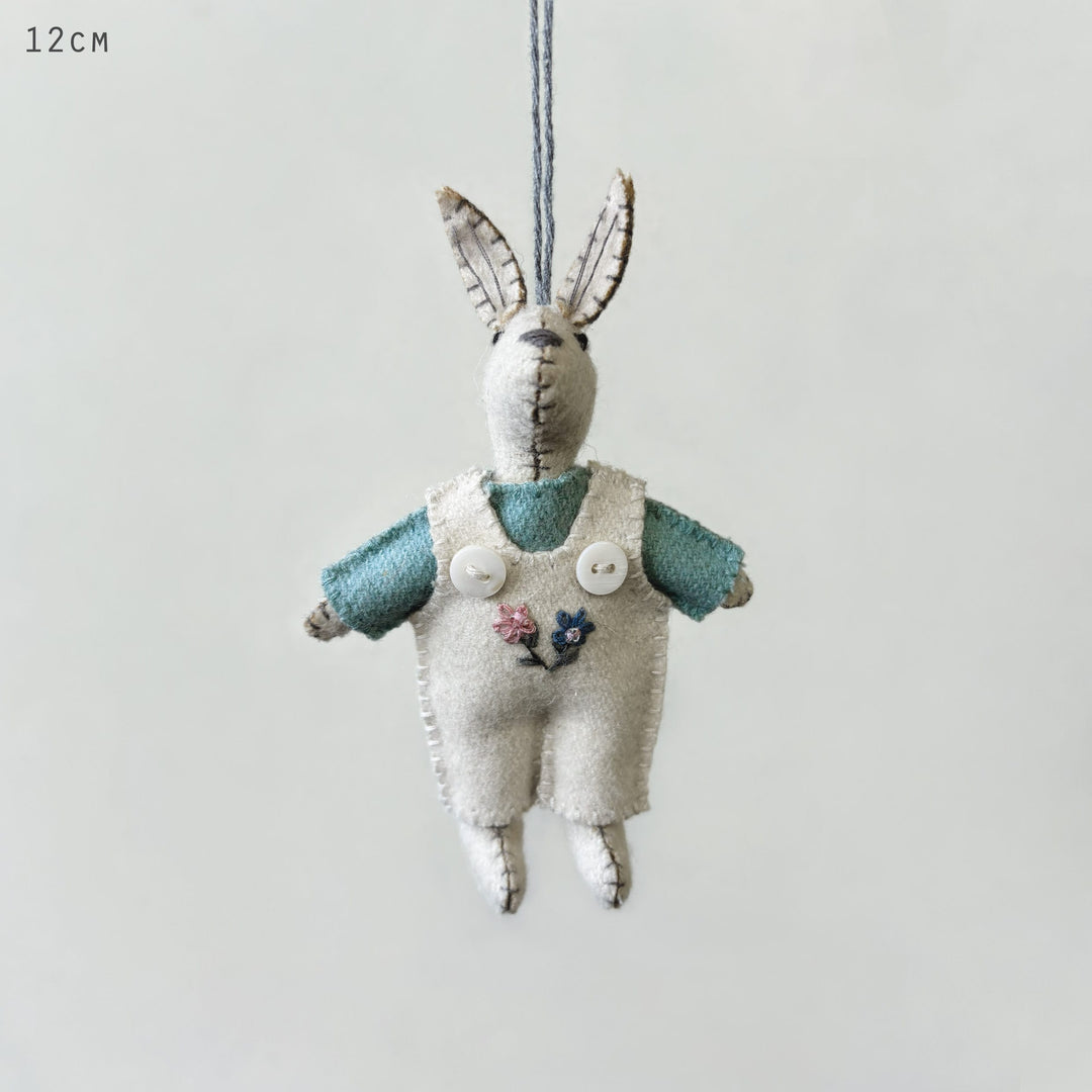 East of India Little Rabbit in Cream Dungarees Easter Decoration Easter Decoration East of India Little Rabbit Easter Decoration - Cream Dungarees