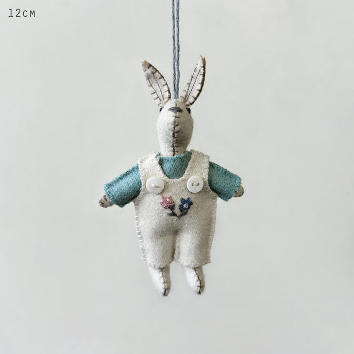 East of India Little Rabbit in Cream Dungarees Easter Decoration Easter Decoration East of India Little Rabbit Easter Decoration - Cream Dungarees