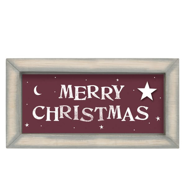 East of India Long Grey Box Frame Sign | Merry Christmas Sign East of India Long Grey Wooden Box Frame Sign - Merry Christmas