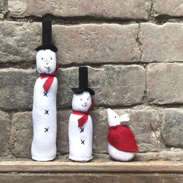 East of India Long Tall Felt Snowman Christmas Decoration Christmas Decoration East of India Felt Snowman Christmas Tree Decoration - Long Tall