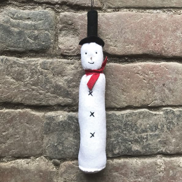 East of India Long Tall Felt Snowman Christmas Decoration Christmas Decoration East of India Felt Snowman Christmas Tree Decoration - Long Tall