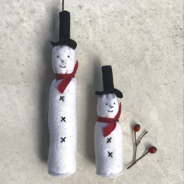 East of India Long Tall Felt Snowman Christmas Decoration Christmas Decoration East of India Felt Snowman Christmas Tree Decoration - Long Tall