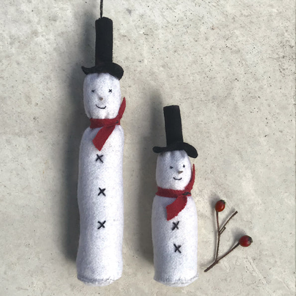 East of India Long Tall Felt Snowman Christmas Decoration Christmas Decoration East of India Felt Snowman Christmas Tree Decoration - Long Tall