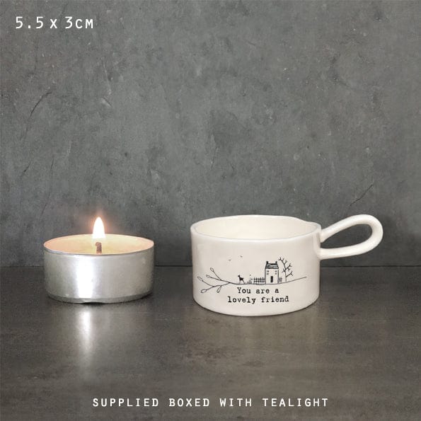 East of India ‘Lovely Friend’ Handled Candle Holder gift East of India ‘Lovely Friend’ Handled Candle Holder