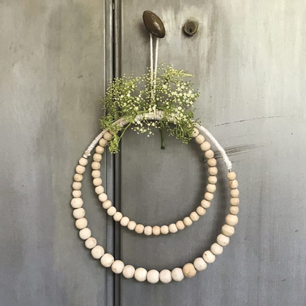 East of India Macrame Beaded Wreath | Cream Wreath East of India Macrame Beaded Wreath - Cream