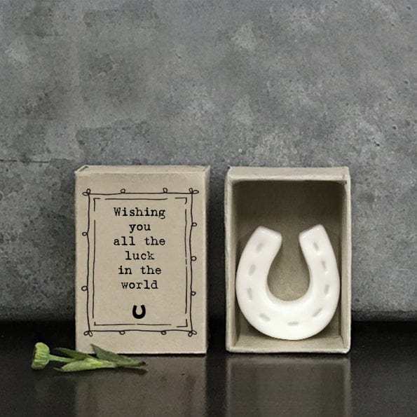 gift East of India Matchbox Horseshoe - Wishing you luck