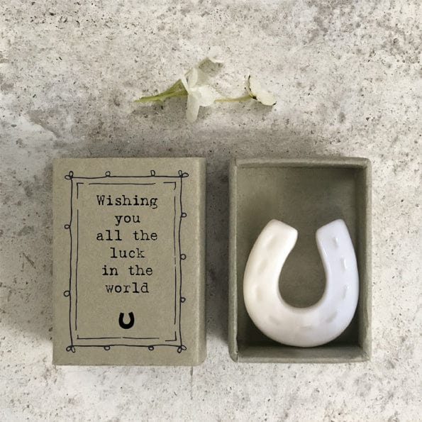 gift East of India Matchbox Horseshoe - Wishing you luck