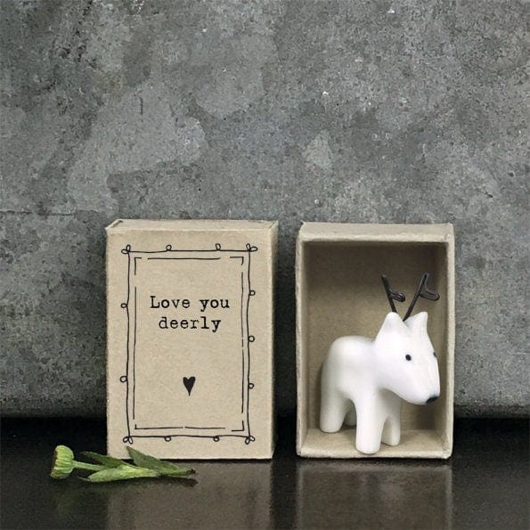 East of India Matchbox Porcelain Deer Ornament East of India Matchbox Porcelain Deer Ornament