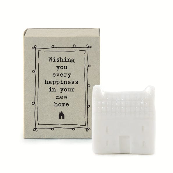 East of India - Matchbox Porcelain House Ornament Decor Matchbox Porcelain House Ornament