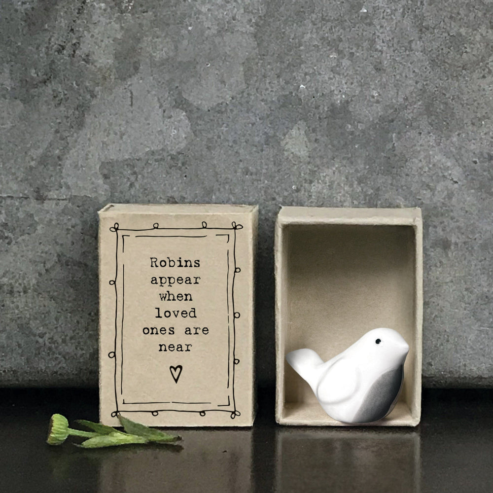 East of India - Matchbox Porcelain Robin Ornament ornament East of India - Matchbox Porcelain Robin Ornament