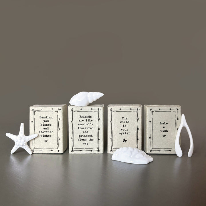 East Of India Matchbox Porcelain Shell ornament East Of India Matchbox Porcelain Shell