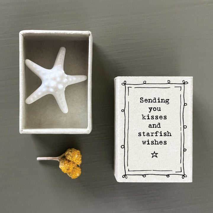 East Of India Matchbox Porcelain Starfish ornament East Of India Matchbox Porcelain Starfish