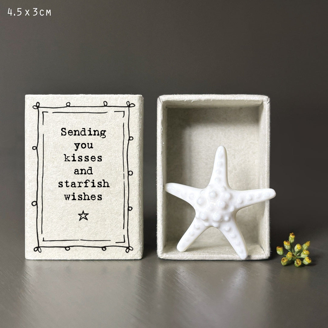 East Of India Matchbox Porcelain Starfish ornament East Of India Matchbox Porcelain Starfish