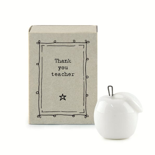 ornament East of India - Matchbox Porcelain "Thank you Teacher" Apple Ornament