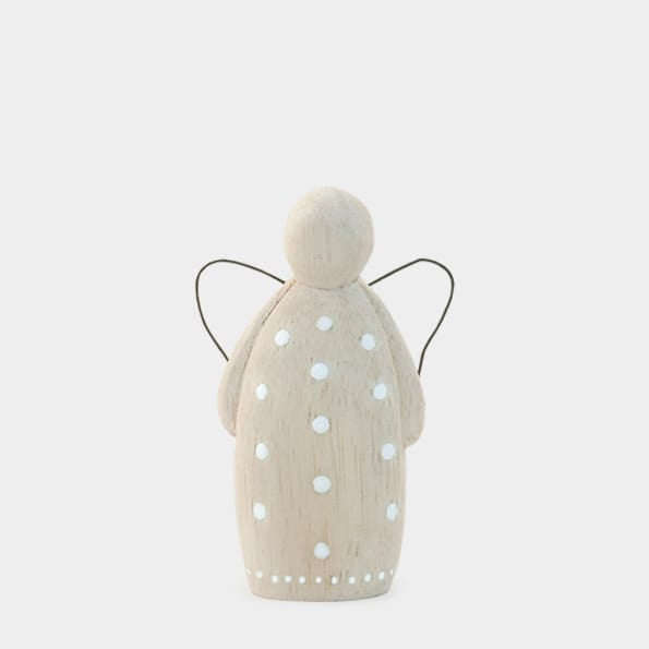 East of India Medium Dotty Wooden Angel Christmas Decoration Christmas Decoration East of India Medium Dotty Wooden Angel Christmas Decoration