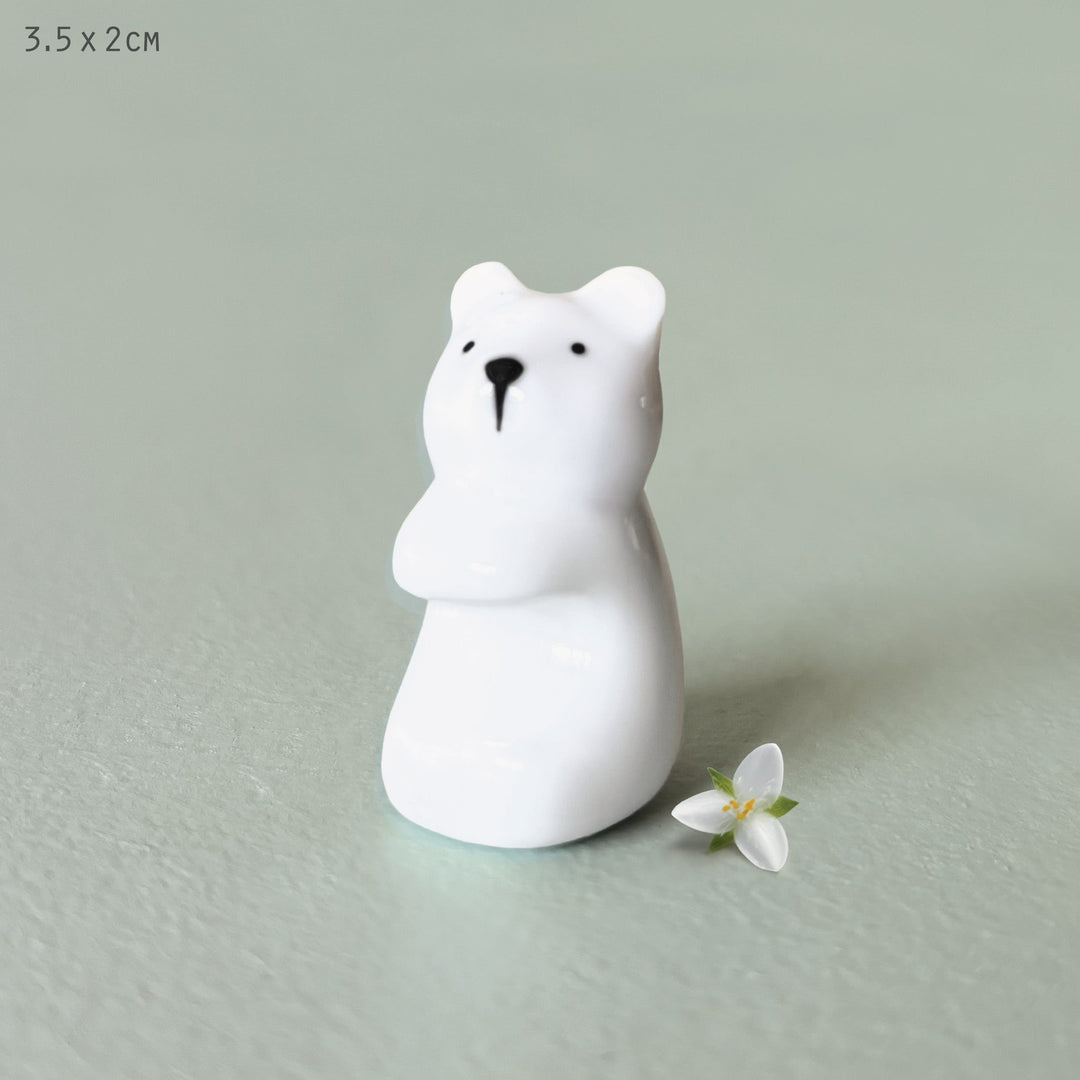 East of India Mini Porcelain Bowl Charm, Bear ornament East of India Mini Porcelain Bowl Charm - Bear