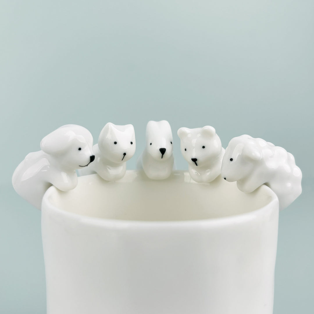 East of India Mini Porcelain Bowl Charm, Cat ornament East of India Mini Porcelain Bowl Charm - Cat