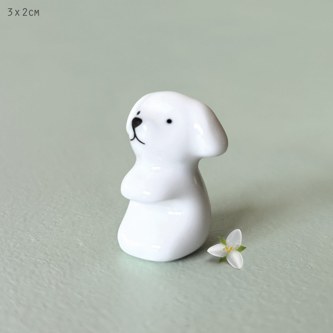 East of India Mini Porcelain Bowl Charm, Dog ornament East of India Mini Porcelain Bowl Charm - Dog