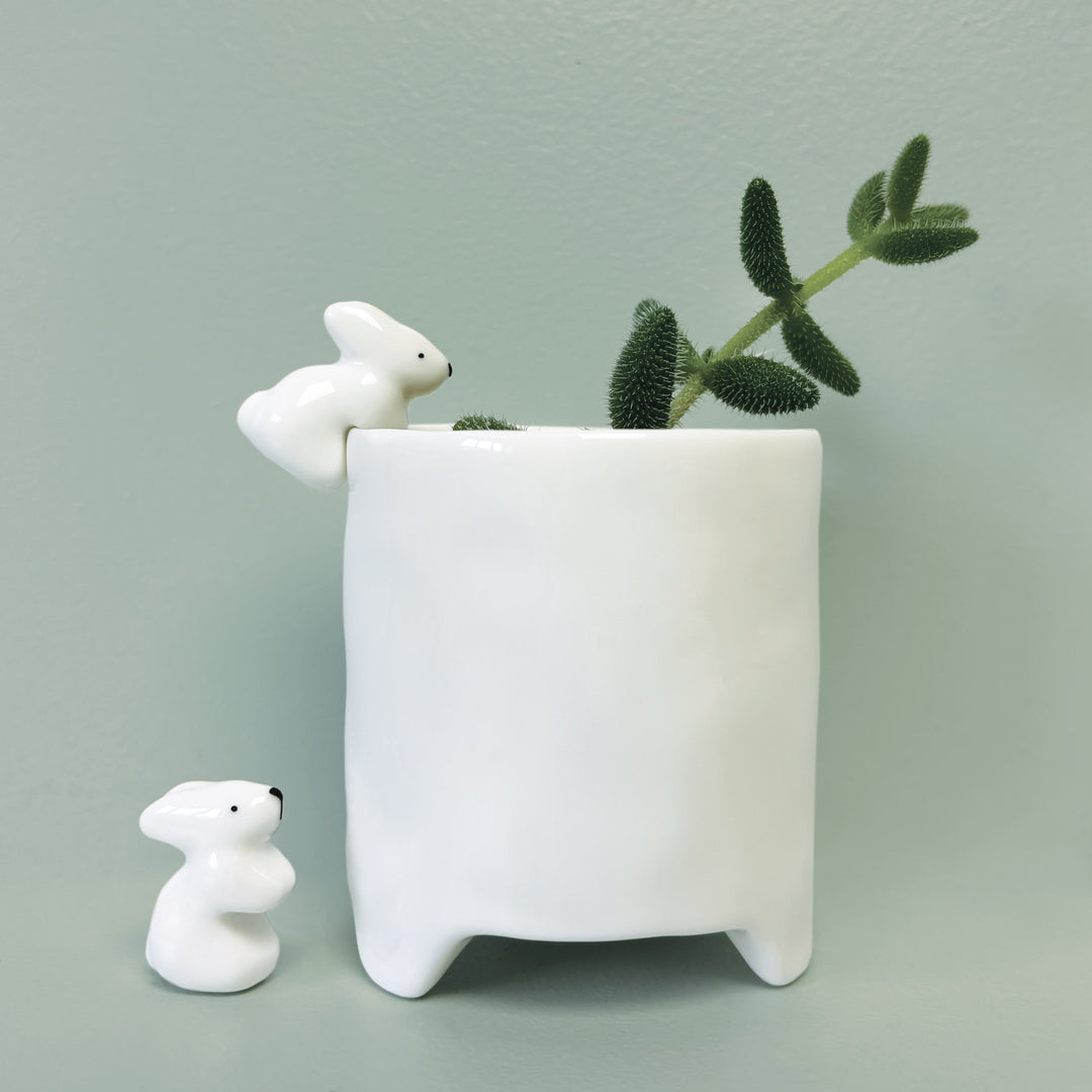 East of India Mini Porcelain Bowl Charm, Rabbit ornament East of India Mini Porcelain Bowl Charm - Rabbit