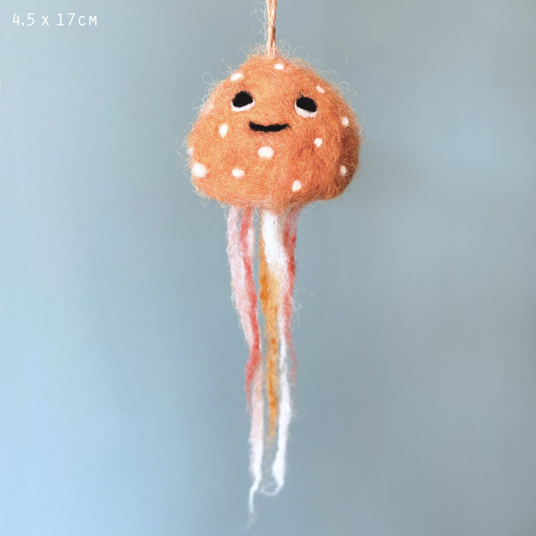 East of India Needle Felted Jellyfish Sealife Hanging Decoration Hanging Decoration East of India Needle Felted Sealife Hanging Decoration - Jellyfish