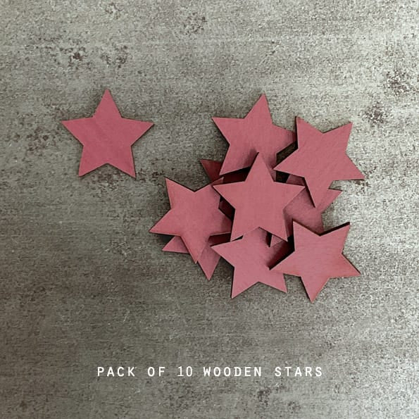 East of India Plain Wooden Stars Red | Pack of 10 Christmas Decoration East of India Plain Wooden Stars - Red, Pack of 10