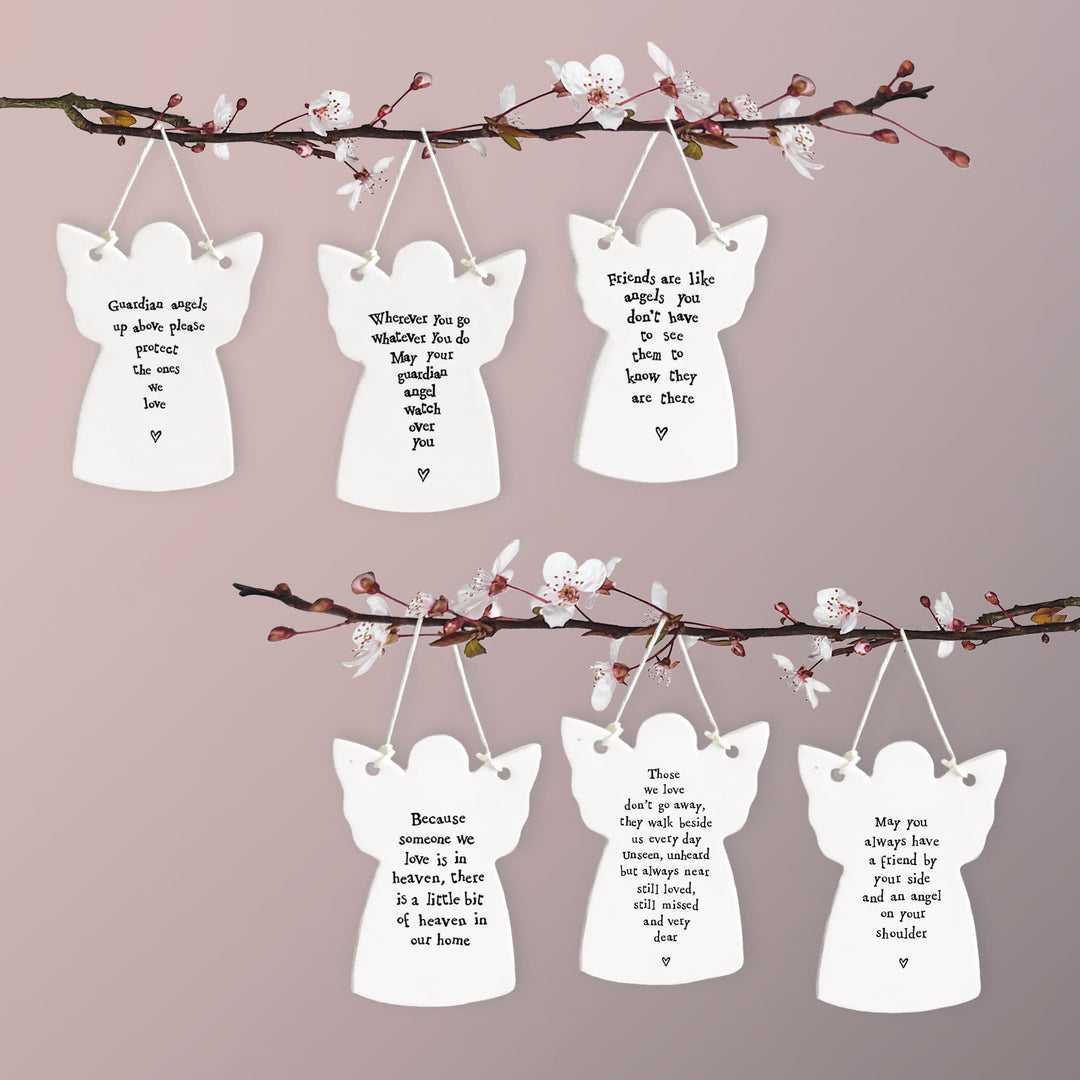 East of India Porcelain Angel, May You Always Have A Friend Hanging Decoration East of India Porcelain Flat Angel Hanging Decoration - May You Always Have A Friend