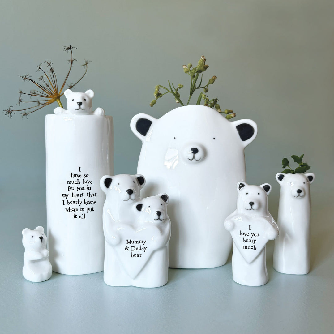 East of India Porcelain Animal Couple Ornament, Bears ornament East of India Porcelain Animal Couple Ornament - Bears