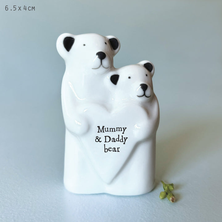 East of India Porcelain Animal Couple Ornament, Bears ornament East of India Porcelain Animal Couple Ornament - Bears