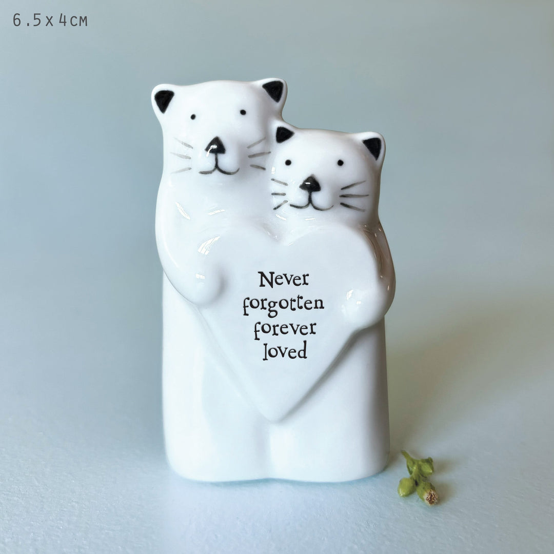 East of India Porcelain Animal Couple Ornament, Cats ornament East of India Porcelain Animal Couple Ornament - Cats