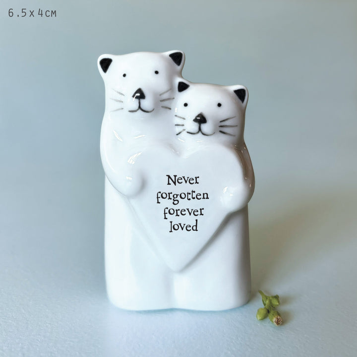 East of India Porcelain Animal Couple Ornament, Cats ornament East of India Porcelain Animal Couple Ornament - Cats